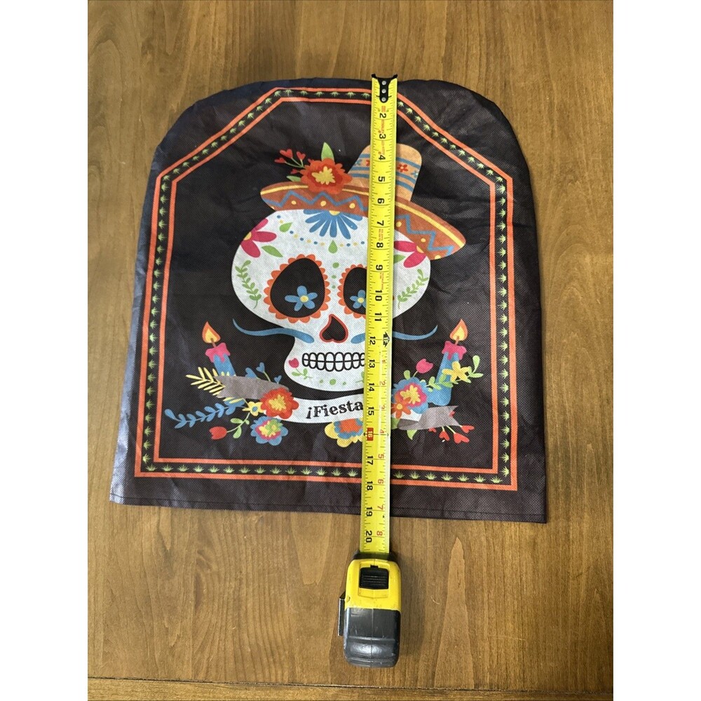Sugar Skull Diade Muertos Slip Over Chair Back Covers Day Of The Dead Reusable - Picture 10 of 12